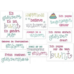 Stickserie - Glitzerpupser Sprüche Set